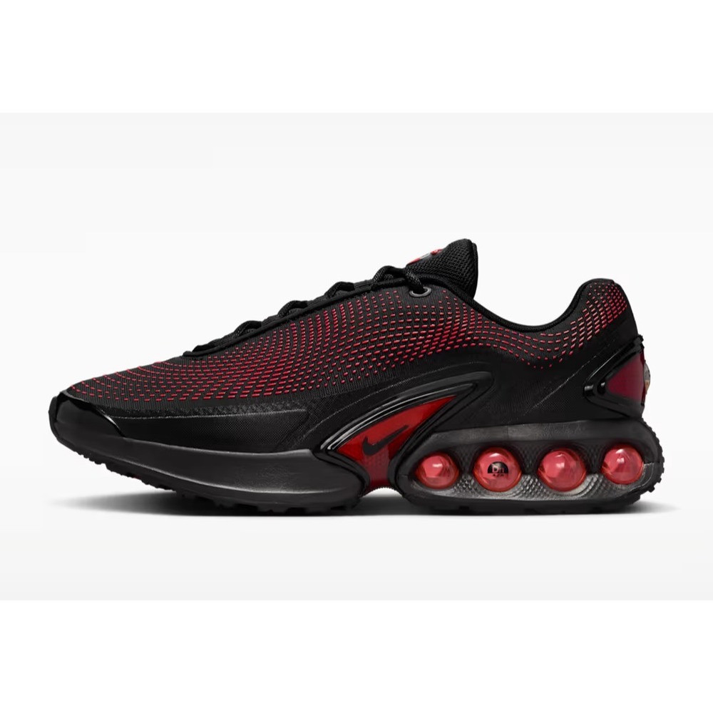Nike® (Men's‎ 9 M) AIR MAX DN ESSENTIAL Sneakers in Black/Bright Crimson - $160